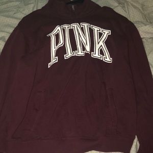 PINK HALF ZIP HOODIE